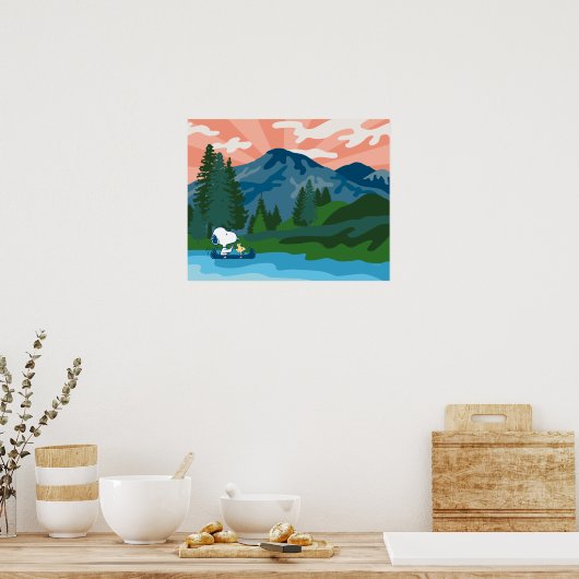 Erdnüsse | Snoopy & Woodstock Kanu Poster (Küche)