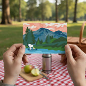 Erdnüsse | Snoopy & Woodstock Kanu Postkarte