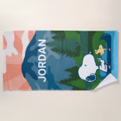 Erdnüsse | Snoopy & Woodstock Kanu Strandtuch (Vorderseite)