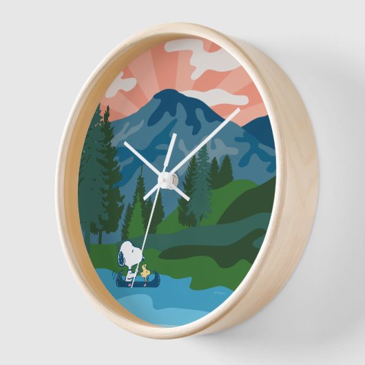 Erdnüsse | Snoopy & Woodstock Kanu Uhr (Winkel)