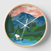 Erdnüsse | Snoopy & Woodstock Kanu Uhr (Vorderseite)