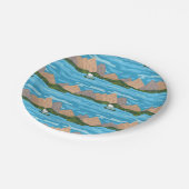 Erdnüsse | Snoopy & Woodstock Kanufahrt Muster Pappteller (Schrägansicht)