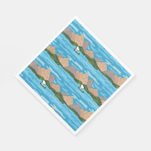 Erdnüsse | Snoopy & Woodstock Kanufahrt Muster Serviette (Ecke)