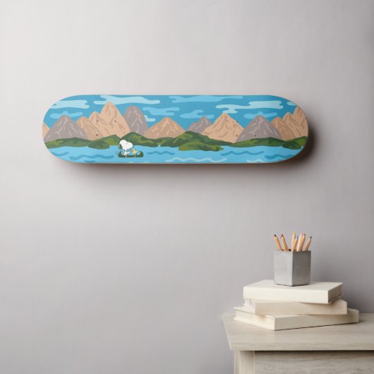 Erdnüsse | Snoopy & Woodstock Kanufahrt Muster Skateboard (Wandkunst (Horz))