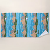 Erdnüsse | Snoopy & Woodstock Kanufahrt Muster Strandtuch (Vorderseite)