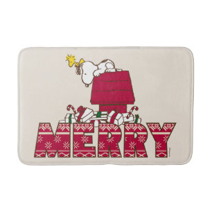 Erdnüsse   Snoopy & Woodstock Merry Ugly Sweater Badematte