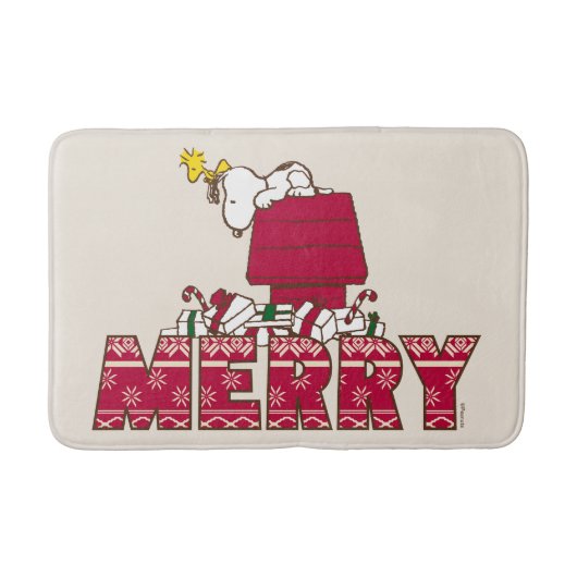 Erdnüsse | Snoopy & Woodstock Merry Ugly Sweater Badematte (Vorderseite)