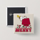 Erdnüsse | Snoopy & Woodstock Merry Ugly Sweater Button (Vorne & Hinten)