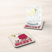 Erdnüsse | Snoopy & Woodstock Merry Ugly Sweater Getränkeuntersetzer (Rechte Seite)