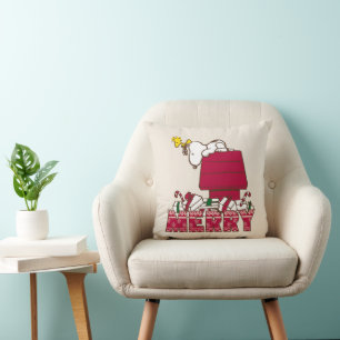 Erdnüsse   Snoopy & Woodstock Merry Ugly Sweater Kissen