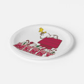 Erdnüsse | Snoopy & Woodstock Merry Ugly Sweater Pappteller (Schrägansicht)