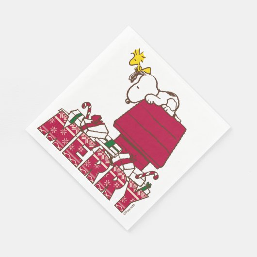 Erdnüsse | Snoopy & Woodstock Merry Ugly Sweater Serviette (Ecke)