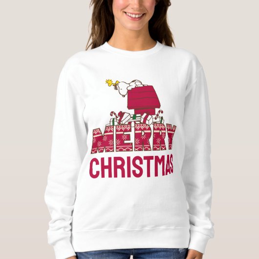 Erdnüsse | Snoopy & Woodstock Merry Ugly Sweater Sweatshirt (Vorderseite)