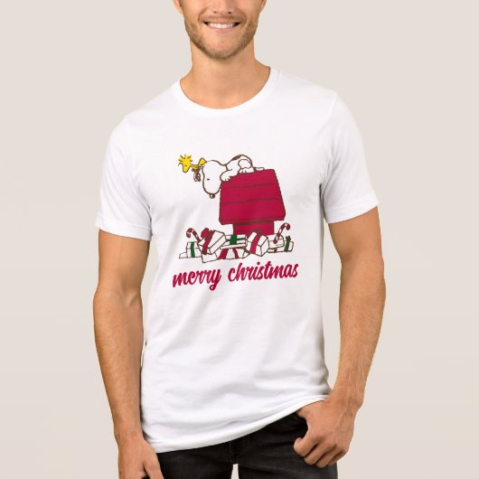 Erdnüsse | Snoopy & Woodstock Merry Ugly Sweater Tri-Blend Shirt (Vorderseite)