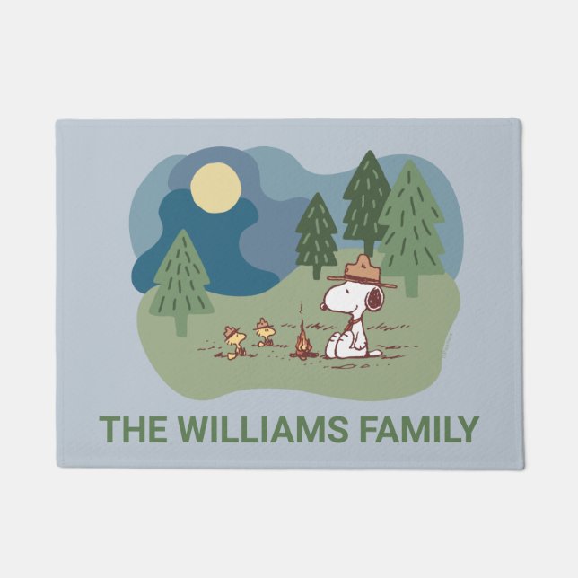 Erdnüsse | Snoopy & Woodstock | Name hinzufügen Fußmatte (Vorderseite)