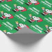 Erdnüsse | Snoopy & Woodstock | Name hinzufügen Geschenkpapier (Ecke)