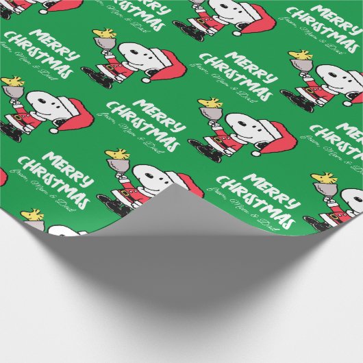 Erdnüsse | Snoopy & Woodstock | Name hinzufügen Geschenkpapier (Ecke)