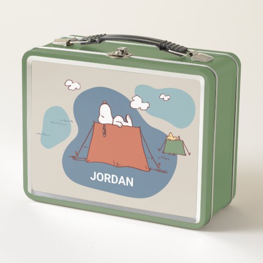 Erdnüsse | Snoopy & Woodstock | Name hinzufügen Metall Brotdose (Vorderseite)