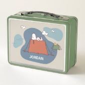 Erdnüsse | Snoopy & Woodstock | Name hinzufügen Metall Brotdose (Rückseite)