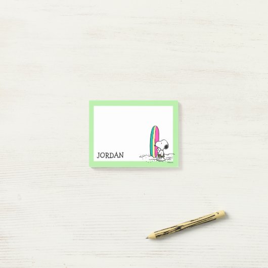 Erdnüsse | Snoopy & Woodstock | Name hinzufügen Post-it Klebezettel (Auf Schreibtisch)