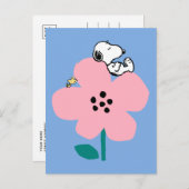 Erdnüsse | Snoopy & Woodstock Nickerchen auf rosa Postkarte (Vorne/Hinten)