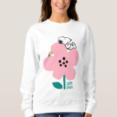 Erdnüsse | Snoopy & Woodstock Nickerchen auf rosa Sweatshirt (Vorderseite)
