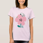Erdnüsse | Snoopy & Woodstock Nickerchen auf rosa T-Shirt (Vorderseite)