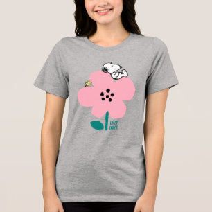 Erdnüsse   Snoopy & Woodstock Nickerchen auf rosa  Tri-Blend Shirt