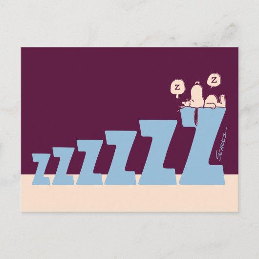 Erdnüsse | Snoopy & Woodstock Nickerchen Postkarte (Vorderseite)