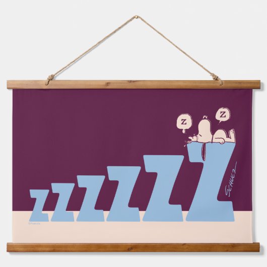 Erdnüsse | Snoopy & Woodstock Nickerchen Wandteppich Mit Holzrahmen (Vorne)