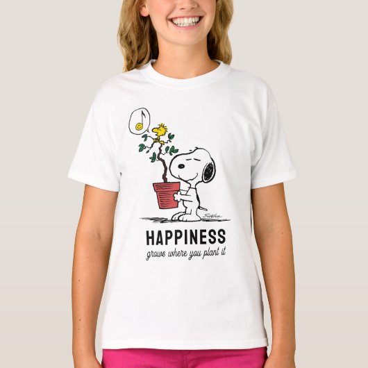 Erdnüsse | Snoopy & Woodstock Pflanze A Baum T-Shirt (Vorderseite)