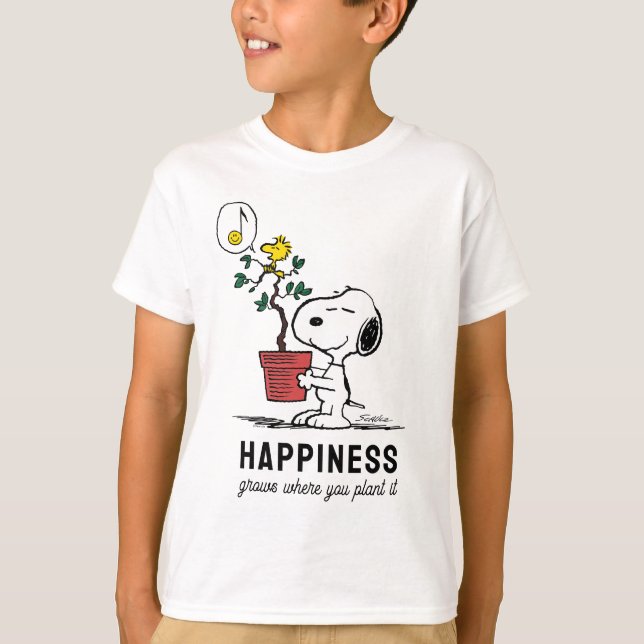 Erdnüsse | Snoopy & Woodstock Pflanze A Baum T-Shirt (Vorderseite)