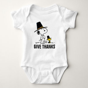 Erdnüsse   Snoopy & Woodstock Pilgrim Baby Strampler