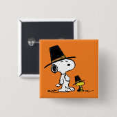Erdnüsse | Snoopy & Woodstock Pilgrim Button (Vorne & Hinten)