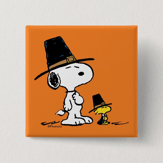 Erdnüsse | Snoopy & Woodstock Pilgrim Button (Vorderseite)