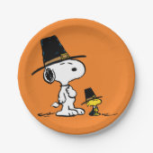 Erdnüsse | Snoopy & Woodstock Pilgrim Pappteller (Vorderseite)
