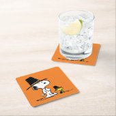 Erdnüsse | Snoopy & Woodstock Pilgrim Rechteckiger Pappuntersetzer (Vor Ort)
