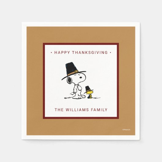 Erdnüsse | Snoopy & Woodstock Pilgrim Serviette (Vorderseite)