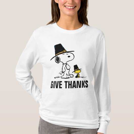 Erdnüsse | Snoopy & Woodstock Pilgrim T-Shirt (Vorderseite)