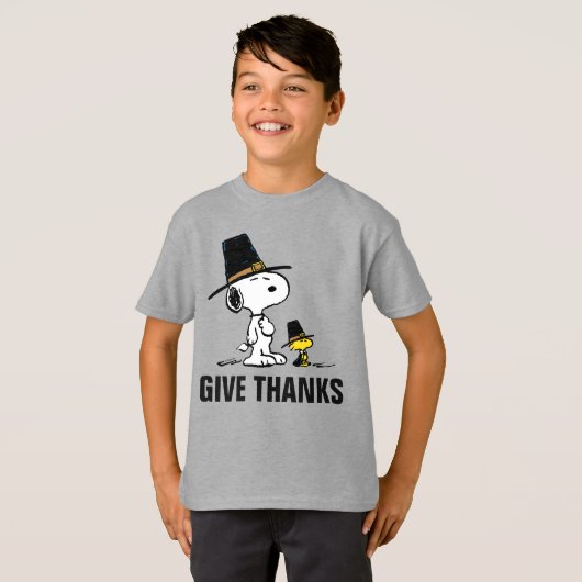 Erdnüsse | Snoopy & Woodstock Pilgrim T-Shirt (Vorne ganz)
