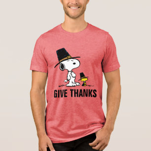 Erdnüsse   Snoopy & Woodstock Pilgrim Tri-Blend Shirt