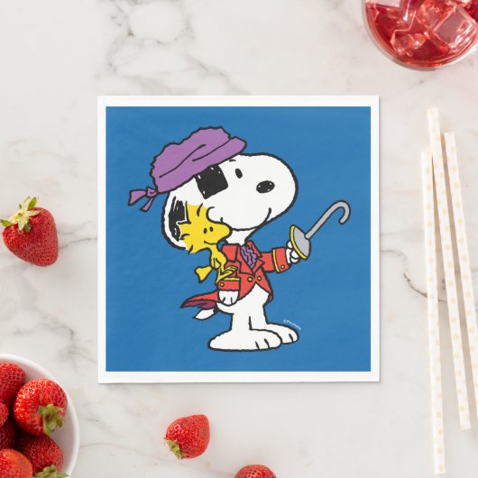Erdnüsse | Snoopy & Woodstock Pirates Serviette (Beispiel)
