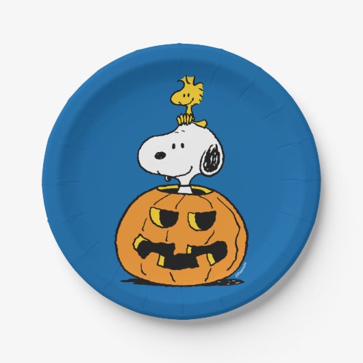 Erdnüsse | Snoopy & Woodstock Pop-up Pumpkin Pappteller (Vorderseite)