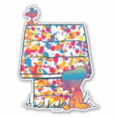 Erdnüsse | Snoopy & Woodstock Rainbow Paint Aufkleber (Vorderseite)