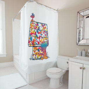 Erdnüsse   Snoopy & Woodstock Rainbow Paint Duschvorhang