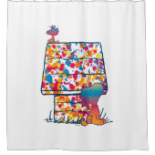 Erdnüsse | Snoopy & Woodstock Rainbow Paint Duschvorhang (Vorderseite)