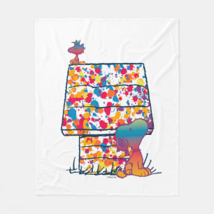 Erdnüsse   Snoopy & Woodstock Rainbow Paint Fleecedecke