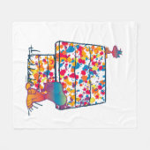 Erdnüsse | Snoopy & Woodstock Rainbow Paint Fleecedecke (Vorderseite (Horizontal))