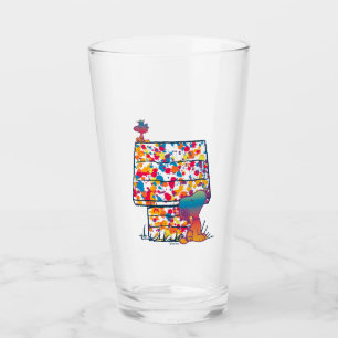 Erdnüsse   Snoopy & Woodstock Rainbow Paint Glas