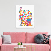 Erdnüsse | Snoopy & Woodstock Rainbow Paint Leinwanddruck (Insitu (Wohnzimmer))